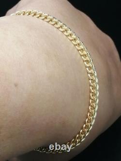 9ct Yellow Gold Franco Bracelet 3mm 7.5 British Hallmarked