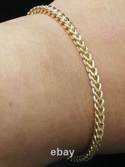 9ct Yellow Gold Franco Bracelet 3mm 7.5 British Hallmarked