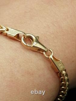 9ct Yellow Gold Franco Bracelet 3mm 7.5 British Hallmarked