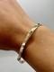 9ct Yellow Gold Gem Set Hinged Love Bangle 7 Inch Fully Hallmarked & Boxed