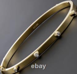 9ct Yellow Gold Gem Set Hinged Love Bangle 7 INCH Fully Hallmarked & Boxed