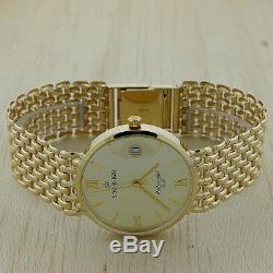 9ct Yellow Gold Gents Date Dial Sovereign Bracelet Watch 31.4G RRP £1500 (GD11)