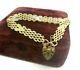 9ct Yellow Gold Hallmarked Charm Gate Bracelet Heart Padlock Ladies Gift Small