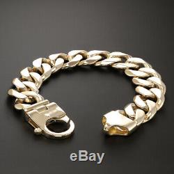 9ct Yellow Gold Heavy Solid Classic Curb Bracelet 9 19mm RRP £5180 (BI7 9 B)