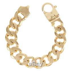 9ct Yellow Gold Heavy Solid Classic Curb Bracelet 9 19mm RRP £5180 (BI7 9 B)