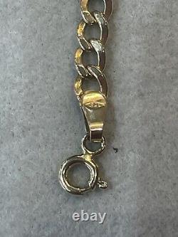 9ct Yellow Gold Hollow Flat Curb Bracelet 2.1g