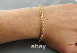 9ct Yellow Gold Hollow Rope Chain Bracelet 19cm / 7.5 inch
