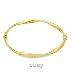 9ct Yellow Gold Hollow Twist Bangle 17.5cm 3.4g