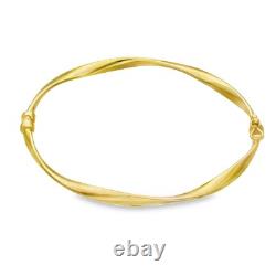 9ct Yellow Gold Hollow Twist Bangle 17.5cm 3.4g