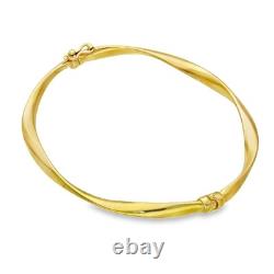 9ct Yellow Gold Hollow Twist Bangle 17.5cm 3.4g