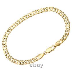 9ct Yellow Gold LADIES/GENTS Double Curb Bracelet Men's / Women 9ct Gold Chain