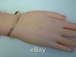 9ct Yellow Gold Ladies Bangle Channel Set 1 Carat Diamonds Small Wrist Size