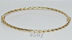 9ct Yellow Gold Ladies Bangle TWISTED DESIGN Bracelet or Chain 4 Women