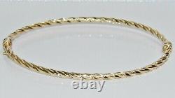 9ct Yellow Gold Ladies Bangle Twisted Design New Gift Boxed