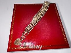 9ct Yellow Gold Ladies Bar Gate Bracelet 18cm (7) Hallmarked Perfect Gift