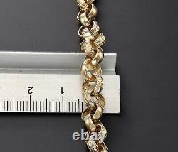 9ct Yellow Gold Ladies Belcher Bracelet 7.5 inch 8mm Width