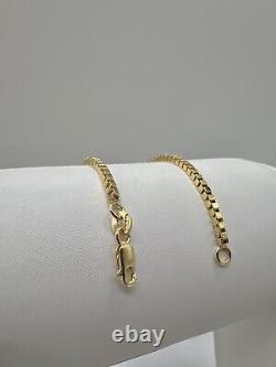 9ct Yellow Gold Ladies Bracelet 2.1mm Wide Interlocking Chunky Box Links