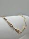 9ct Yellow Gold Ladies Bracelet 3.2mm Wide Elongated Teardrop Links Boxed
