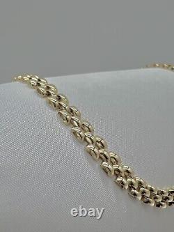9ct Yellow Gold Ladies Bracelet 4mm Wide Panther Link New & Fully Hallmarked