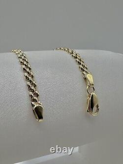 9ct Yellow Gold Ladies Bracelet 4mm Wide Panther Link New & Fully Hallmarked