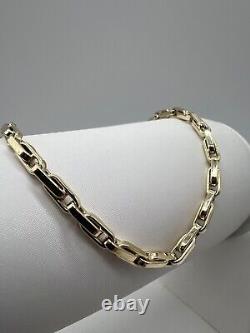 9ct Yellow Gold Ladies Bracelet 4mm Wide With Interlocking Belcher Links & Box