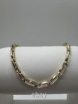 9ct Yellow Gold Ladies Bracelet 4mm Wide With Interlocking Belcher Links & Box