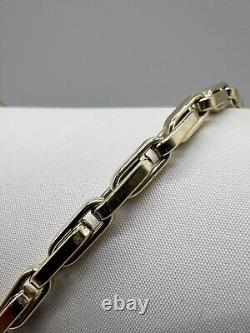 9ct Yellow Gold Ladies Bracelet 4mm Wide With Interlocking Belcher Links & Box