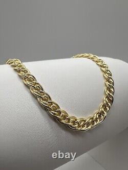 9ct Yellow Gold Ladies Bracelet 5mm Wide With Chunky Engraved Links Boxed