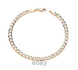 9ct Yellow Gold Ladies Curb Bracelet 7.5 inch 4.5mm Width