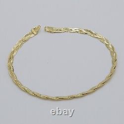 9ct Yellow Gold Ladies Knitted Snake Bracelet 4mm 7.5 INCH Brand New