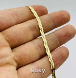 9ct Yellow Gold Ladies Knitted Snake Bracelet 4mm 7.5 INCH Brand New
