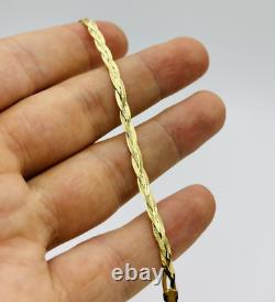 9ct Yellow Gold Ladies Knitted Snake Bracelet 4mm 7.5 INCH Brand New