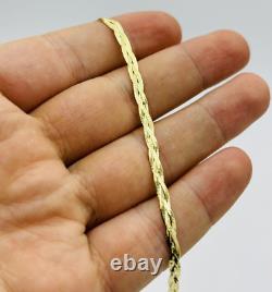 9ct Yellow Gold Ladies Knitted Snake Bracelet 4mm 7.5 INCH Brand New