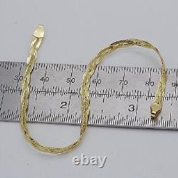9ct Yellow Gold Ladies Knitted Snake Bracelet 4mm 7.5 INCH Brand New