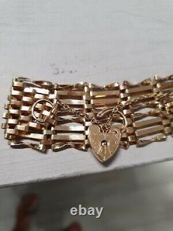 9ct Yellow Gold Ladies Stunning Huge Gate Bracelet @