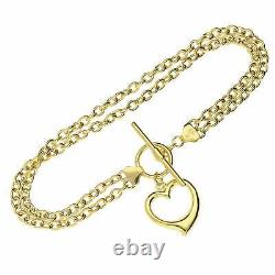 9ct Yellow Gold Love Heart Bracelet 4.6g