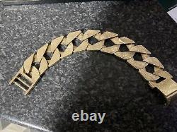 9ct Yellow Gold Mens Heavy Curb Chaps Bracelet 140grams Chops Brand New