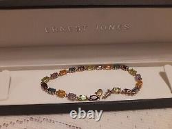 9ct Yellow Gold & Natural Coloured Gem Stone Bracelet