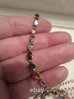 9ct Yellow Gold & Natural Coloured Gem Stone Bracelet