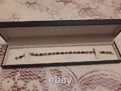 9ct Yellow Gold & Natural Coloured Gem Stone Bracelet