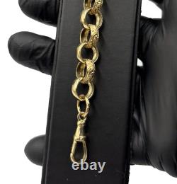 9ct Yellow Gold On Silver Belcher Bracelet Mens 9 Inch