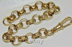 9ct Yellow Gold On Silver Belcher Bracelet Mens 9 Inch