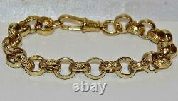 9ct Yellow Gold On Silver Belcher Bracelet Mens 9 Inch