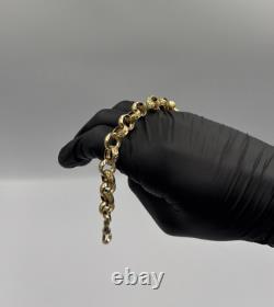 9ct Yellow Gold On Silver Belcher Bracelet Mens 9 Inch