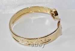 9ct Yellow Gold On Silver Men's Heavy Spanner Bangle
