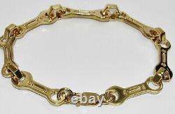 9ct Yellow Gold On Silver Men's Spanner Bracelet 8.5 Inch Uk Made