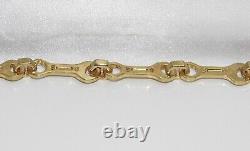 9ct Yellow Gold On Silver Men's Spanner Bracelet 8.5 Inch Uk Made