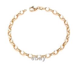 9ct Yellow Gold Oval Belcher Bracelet Ladies 7.5 inch UK Hallmarked