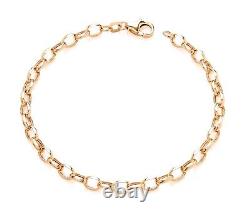 9ct Yellow Gold Oval Belcher Bracelet Ladies 7.5 inch UK Hallmarked