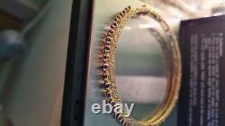 9ct Yellow Gold Oval Sapphire Bangle 11.42gm heavy not scrap